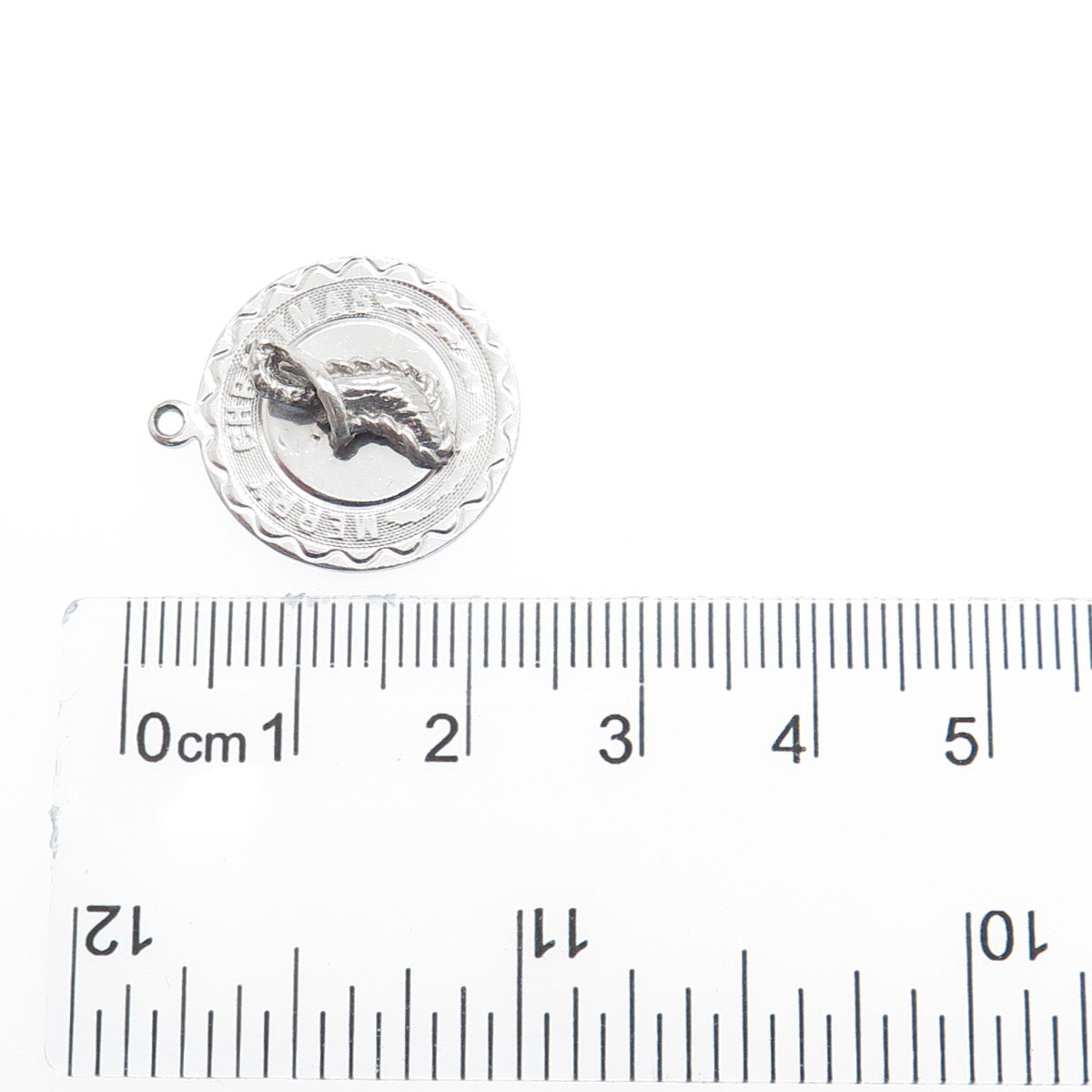 ELCO 925 Sterling Silver Vintage Merry Christmas Minimalist Charm Pendant