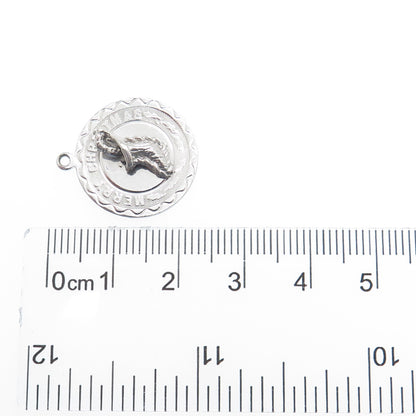 ELCO 925 Sterling Silver Vintage Merry Christmas Minimalist Charm Pendant