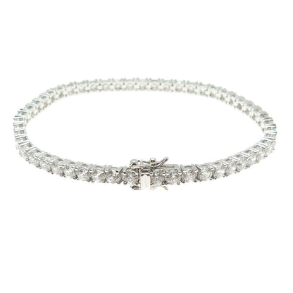 925 Sterling Silver Round-Cut C Z Tennis Link Bracelet 7.75"