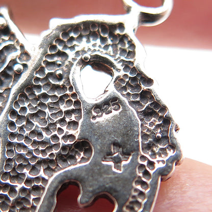 SUNWEST 925 Sterling Silver Vintage Dragon Oxidized Charm Pendant