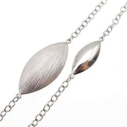 925 Sterling Silver Petal Station Cable Chain Necklace 28"