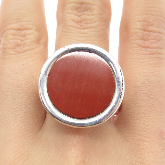 ROBERT LEE MORIS 925 Sterling Silver Vintage Red Jasper Gem Ring Size 9.25