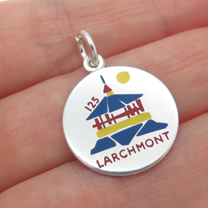 CHARLES THOMAE 925 Sterling Silver Vintage Enamel Larchmont Charm Pendant