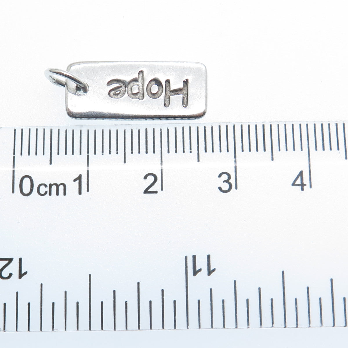 925 Sterling Silver Vintage Hope Tag Minimalist Charm Pendant
