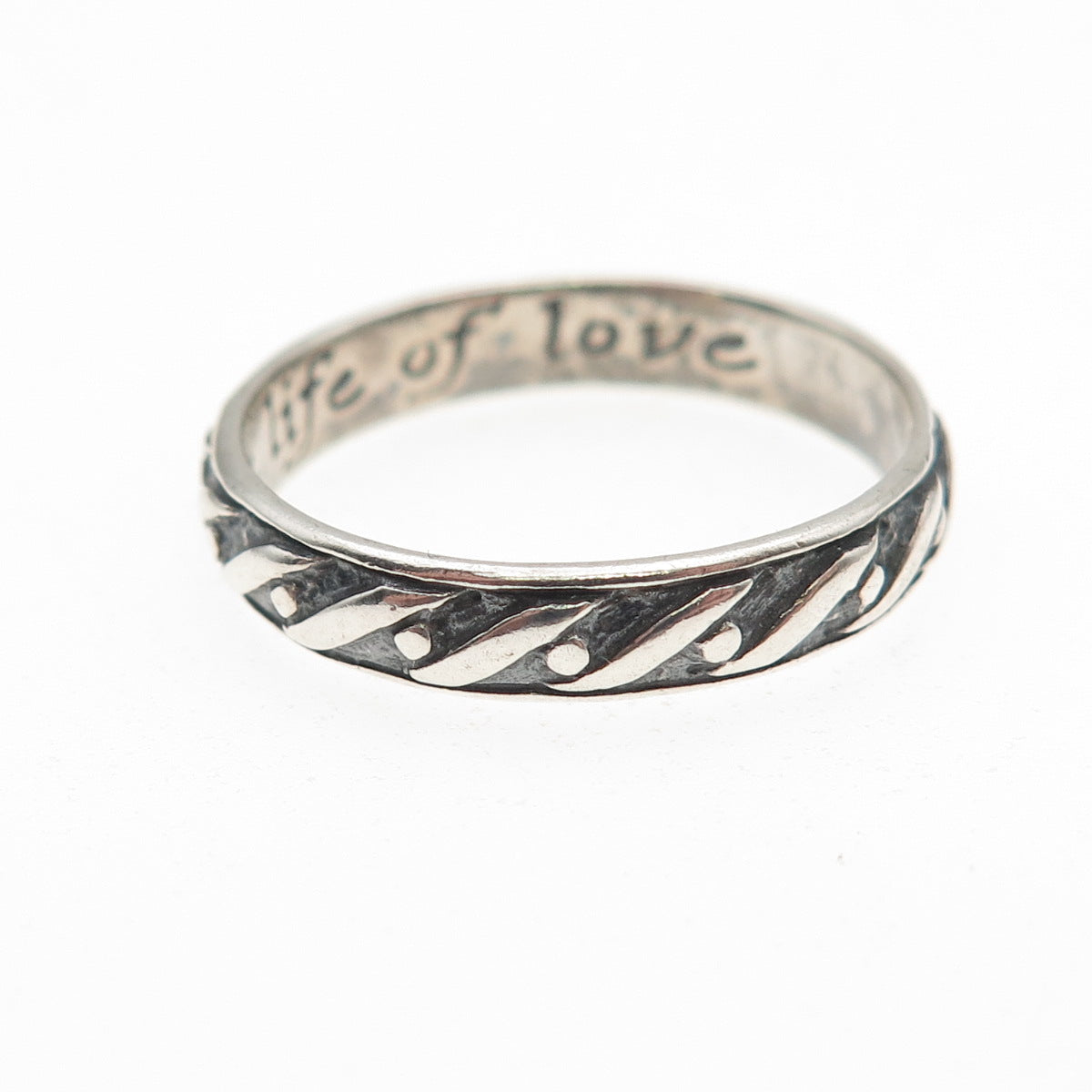 Laurel Elliot Sterling Silver Vintage Hope is The Life of Love Band Ring Size 9