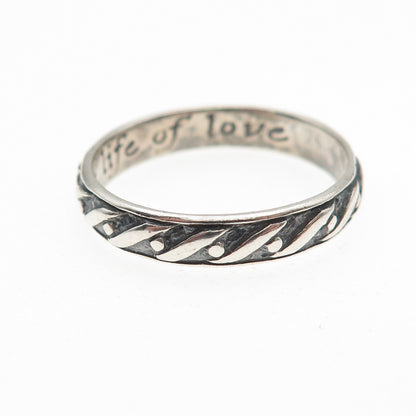 Laurel Elliot Sterling Silver Vintage Hope is The Life of Love Band Ring Size 9