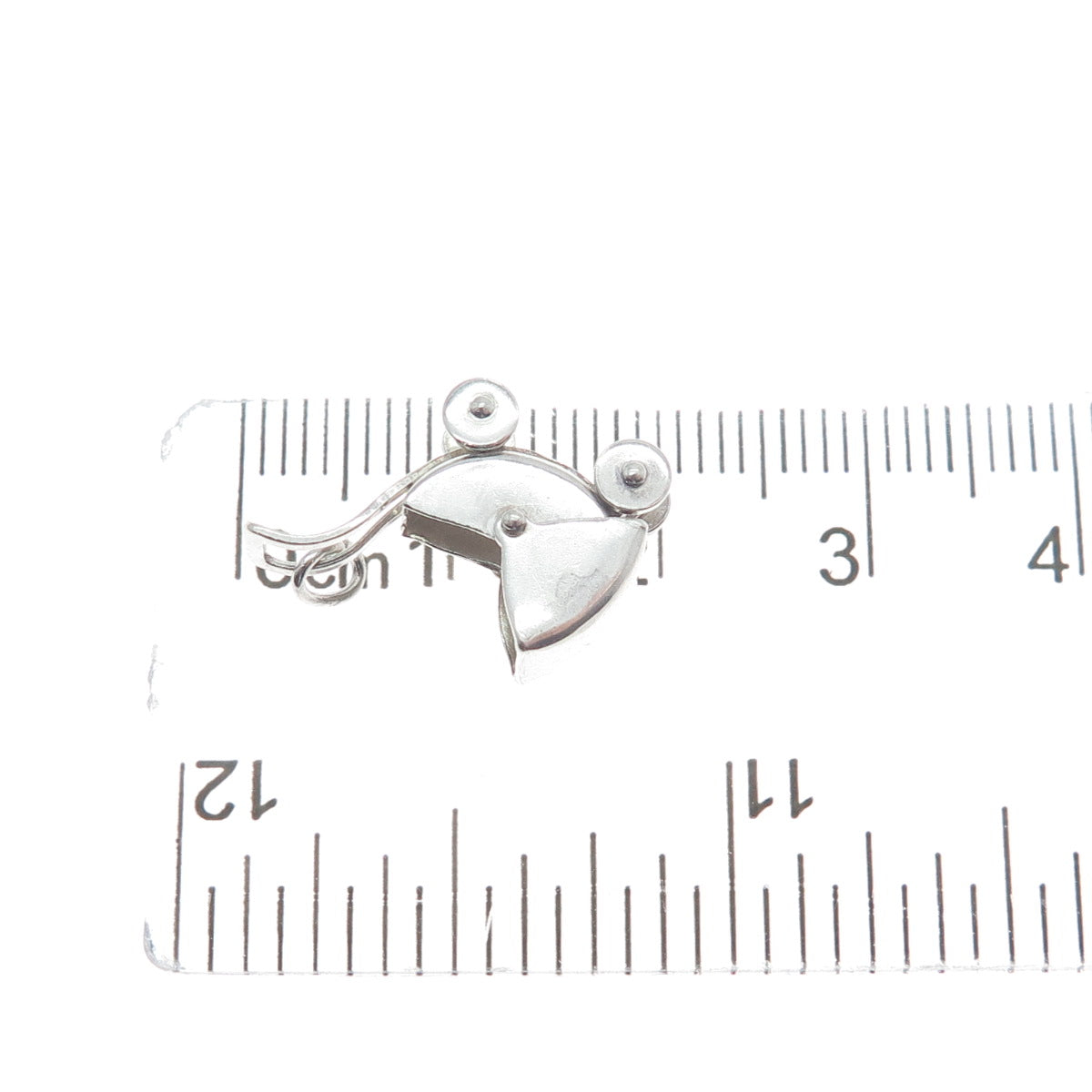 925 Sterling Silver Antique Art Deco Baby Stroller Minimalist 3D Charm Pendant