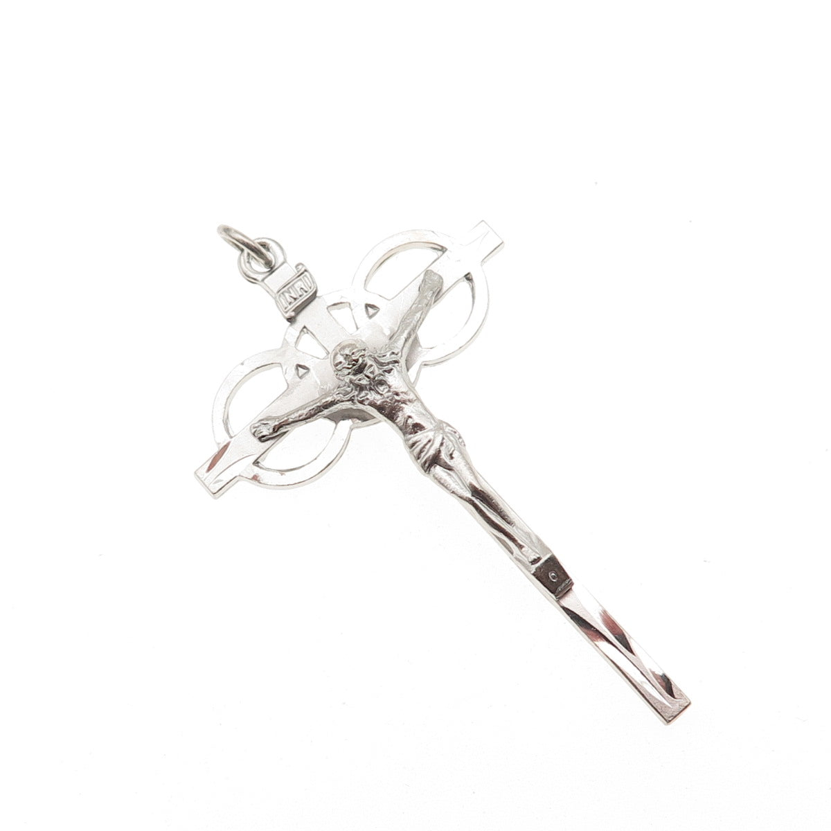 Afco 925 Sterling Silver Antique Art Deco Crucifix Cross Religious Charm Pendant