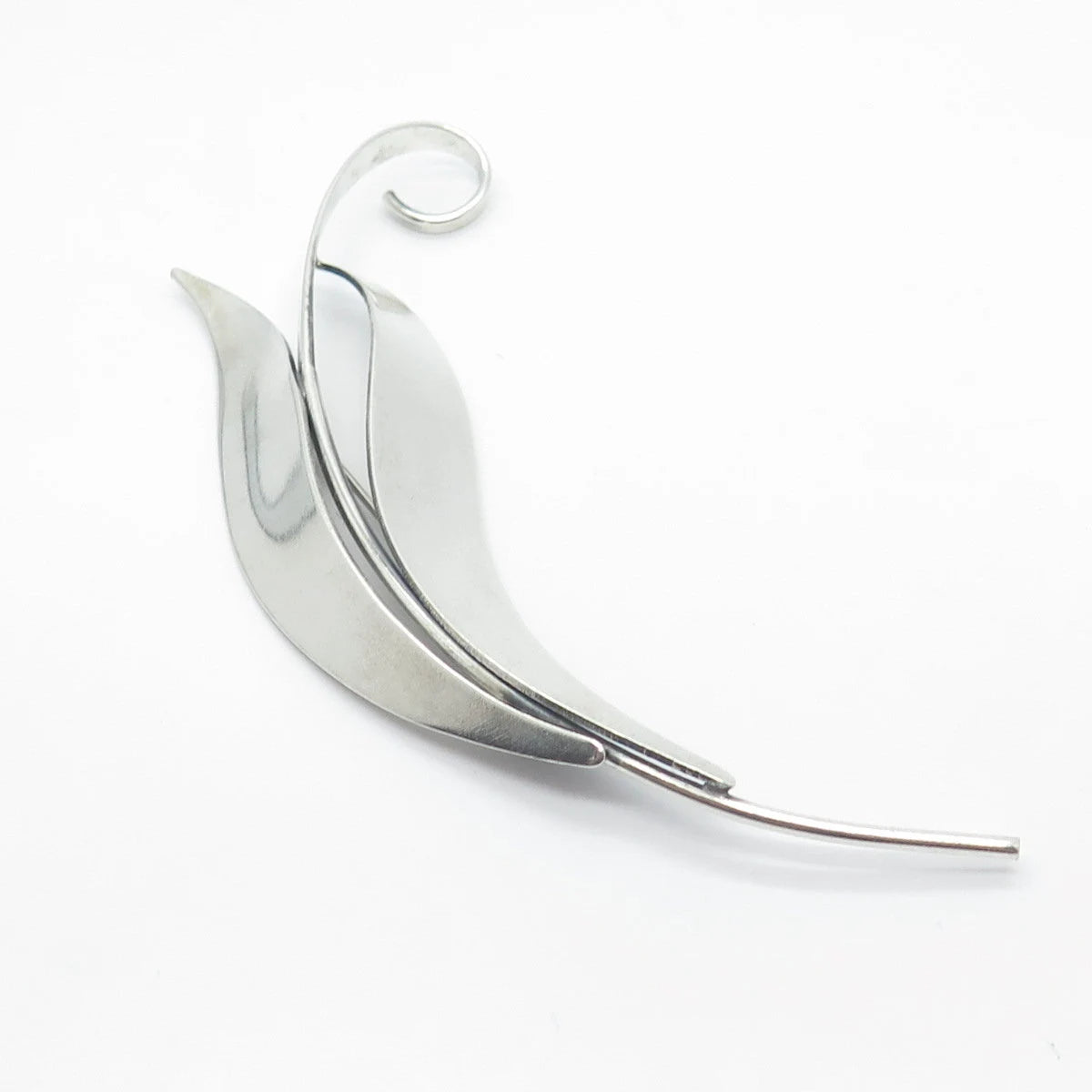 925 Sterling Silver Vintage BEAU Leaf Pin Brooch