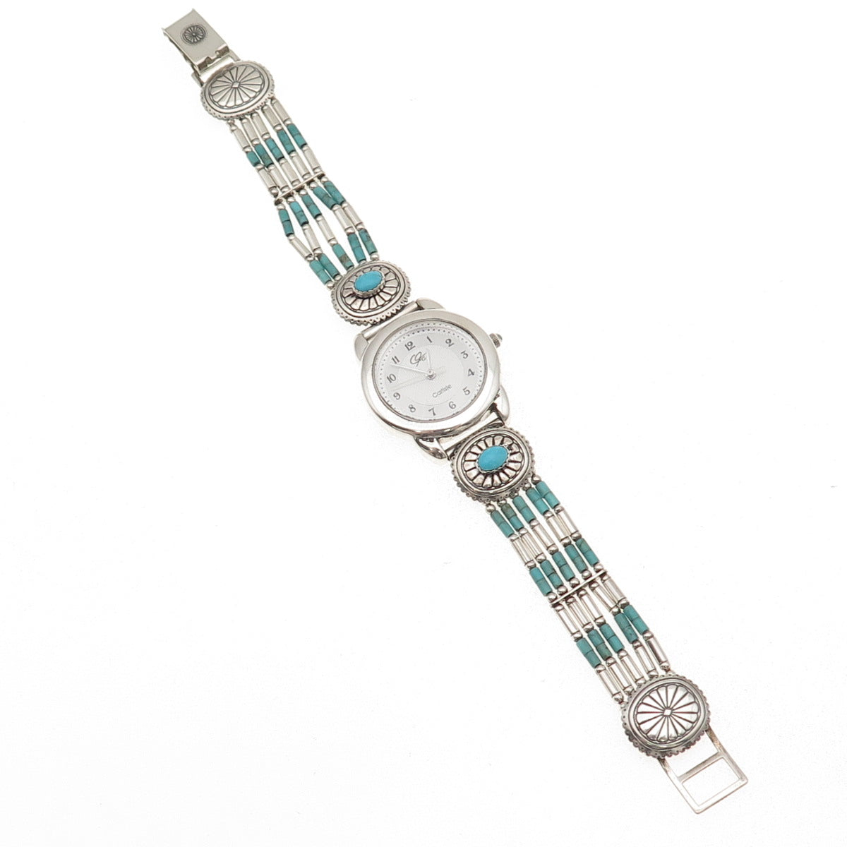 Carolyn Pollack Carlisle Quoc Turquoise Old Pawn Sterling Vintage Watch 7.25"
