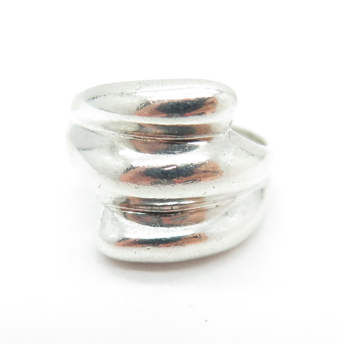 925 Sterling Silver Vintage Ribbed Ring Size 6.5