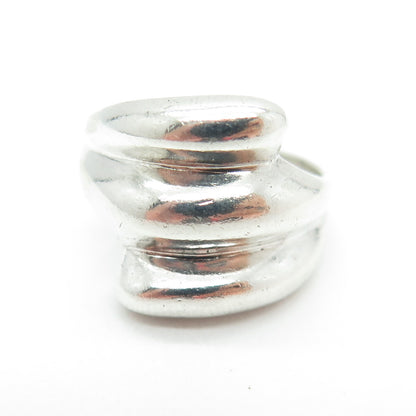 925 Sterling Silver Vintage Ribbed Ring Size 6.5