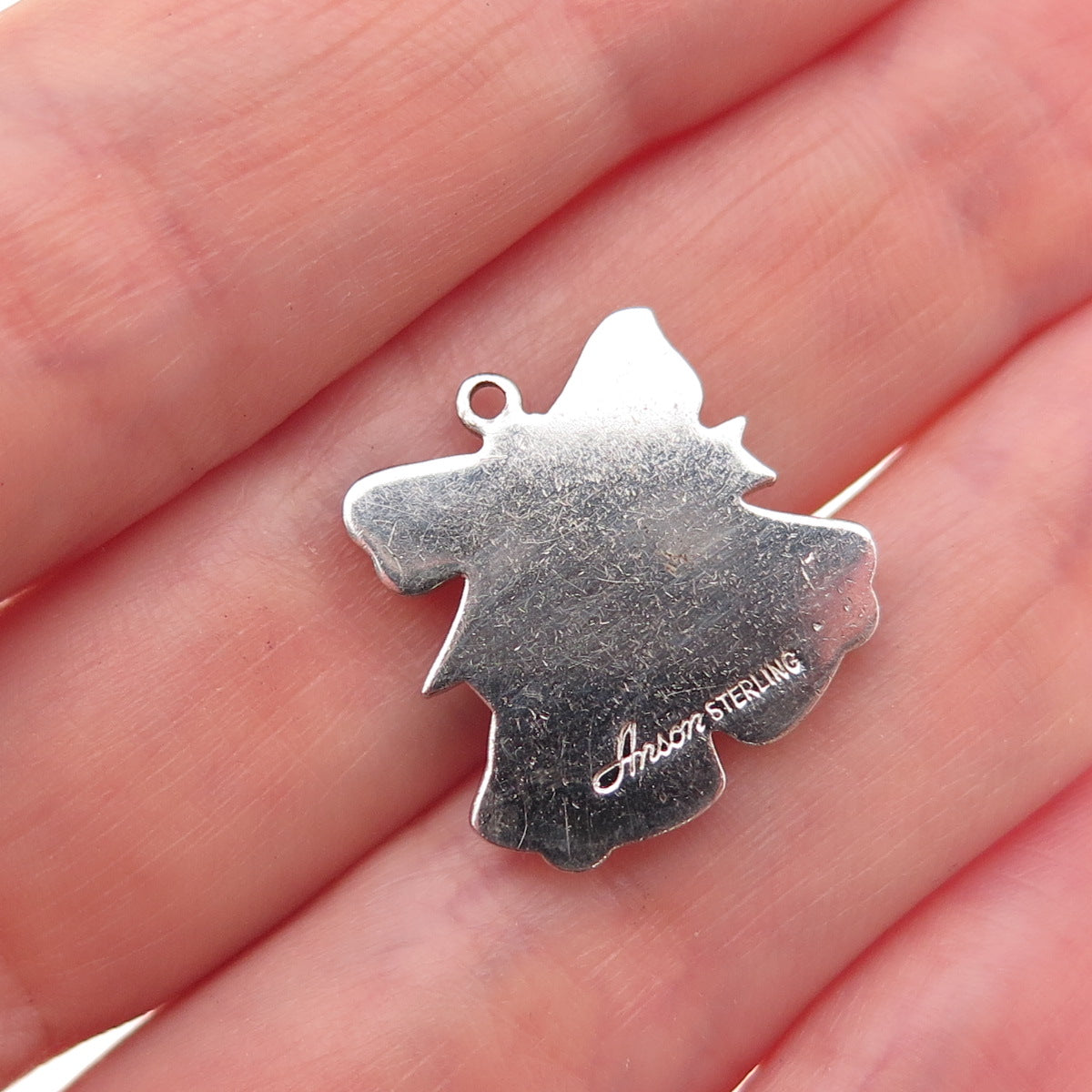 Anson 925 Sterling Silver Antique Art Deco Christmas Bells Charm Pendant