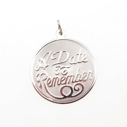 JAY POSON 925 Sterling Silver Vintage A Date To Remember Charm Pendant