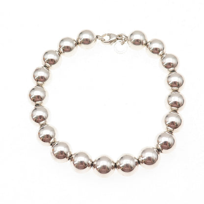 Tiffany & Co. 925 Sterling Silver Vintage HardWear Ball Beaded Bracelet 7.25"