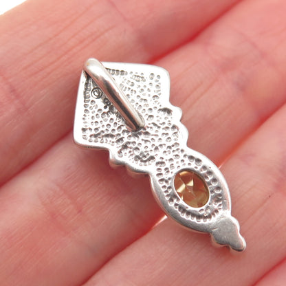 SHUBE 925 Sterling Silver Vintage Real Lapis & Peridot Slide Charm Pendant