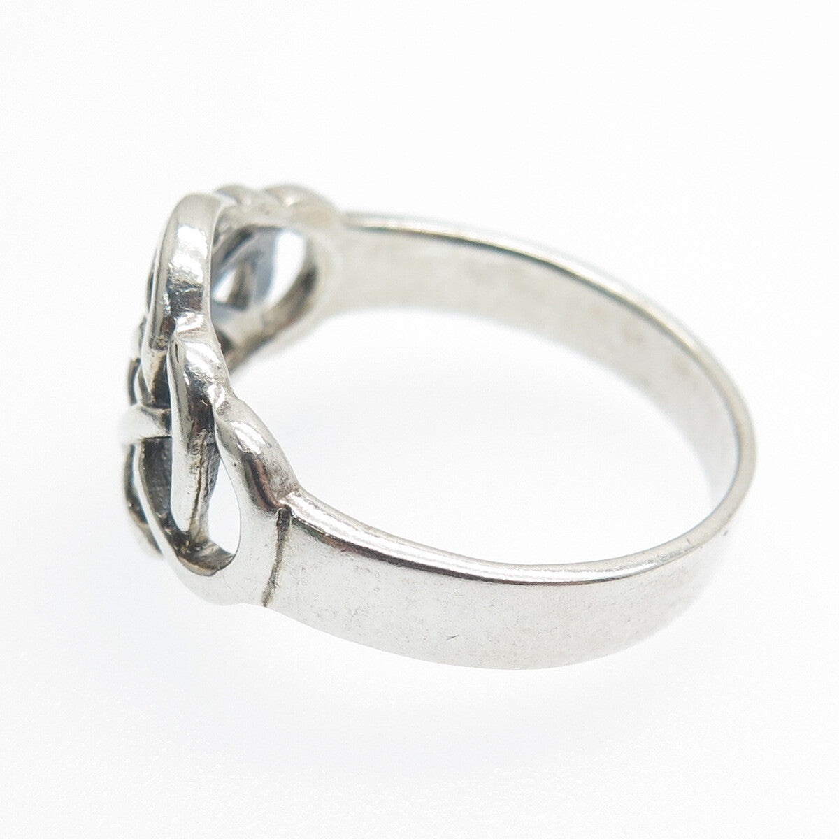 925 Sterling Silver Vintage Celtic Knot Ring Size 9.75