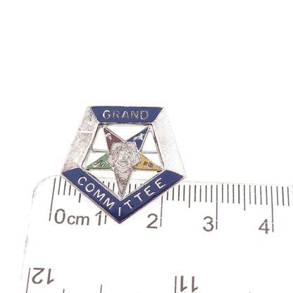 925 Sterling Antique Enamel Masonic Order of Eastern Star Grand Committee Pin