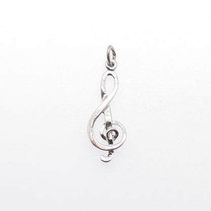 GRIFFITH & SONS CO. 925 Sterling Silver Vintage Treble Clef Charm Pendant