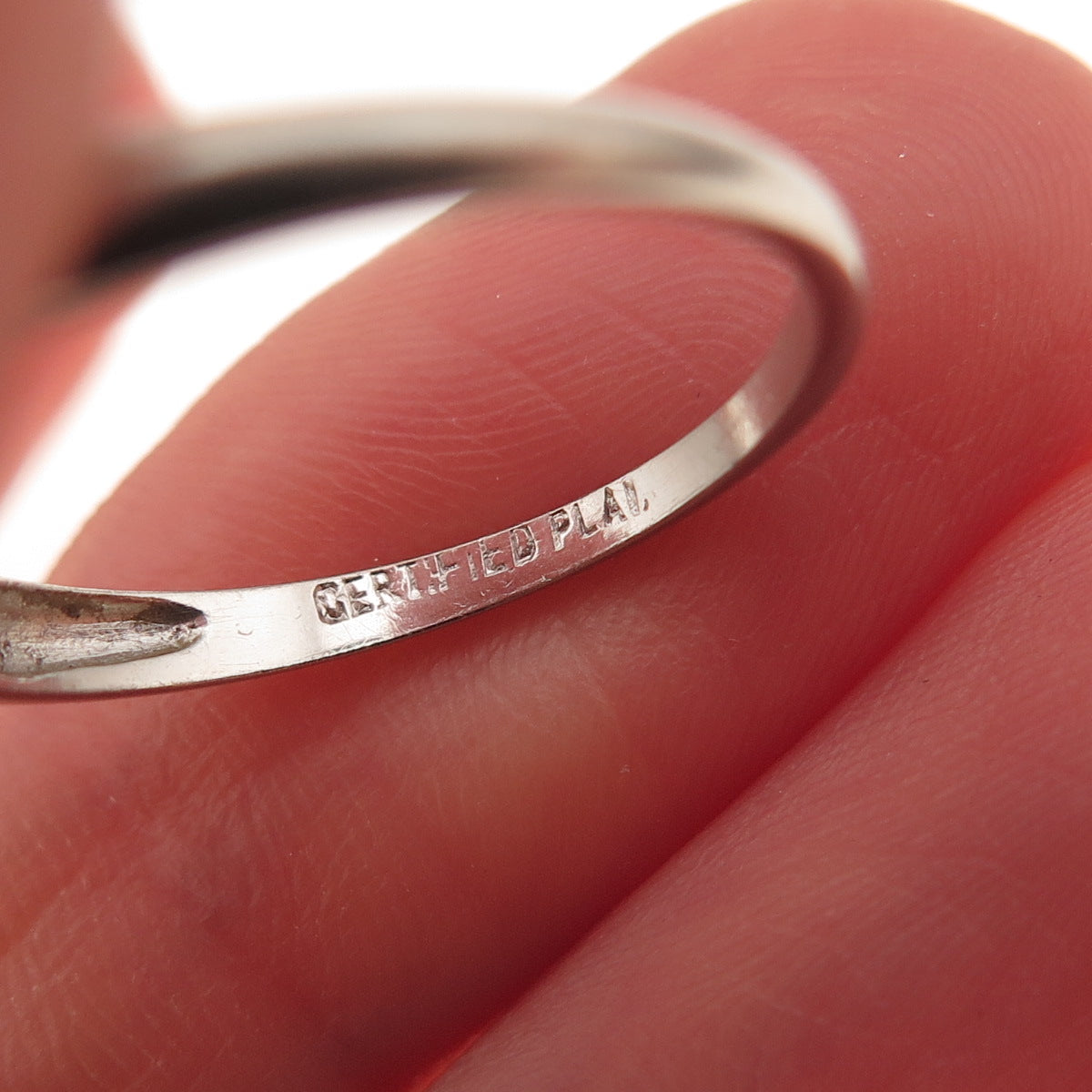 Antique Art Deco Platinum Real Round-Cut Diamond Ring Size 7