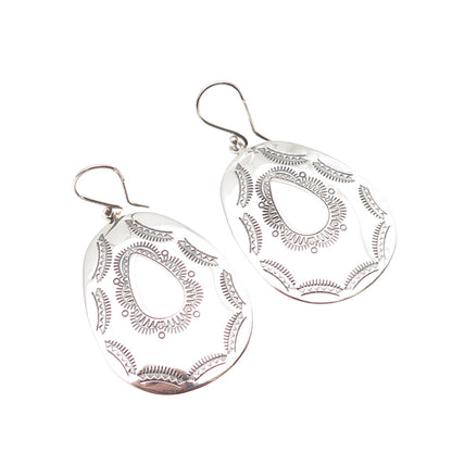 FD Felicia Design 925 Sterling Silver Vintage Oxidized Southwest Dangle Earrings