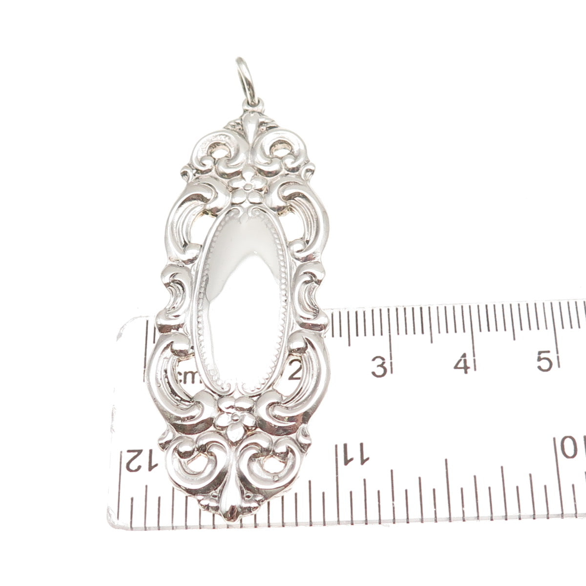 925 Sterling Silver Vintage Fleur de Lis Floral Charm Pendant