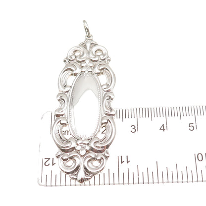 925 Sterling Silver Vintage Fleur de Lis Floral Charm Pendant