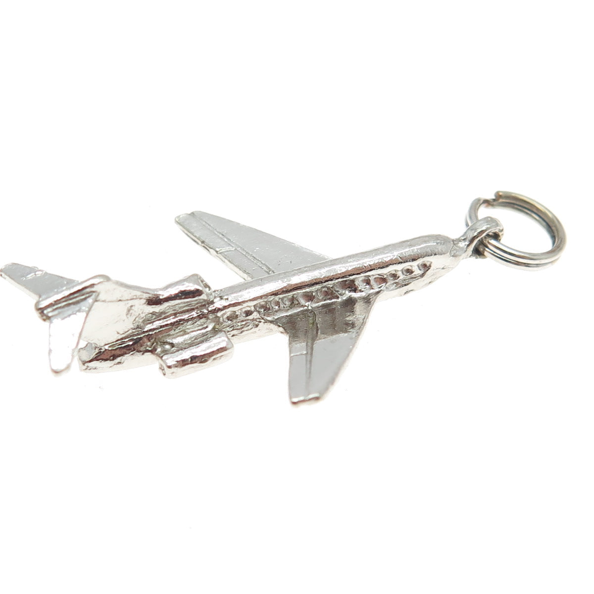 925 Sterling Silver Vintage Airplane Pendant