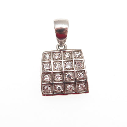 925 Sterling Silver Round-Cut C Z Mini Charm Pendant