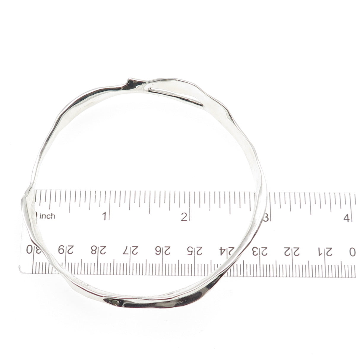 HAGIT GORALI 925 Sterling Silver Vintage Israel Modernist Bangle Bracelet 8.75"