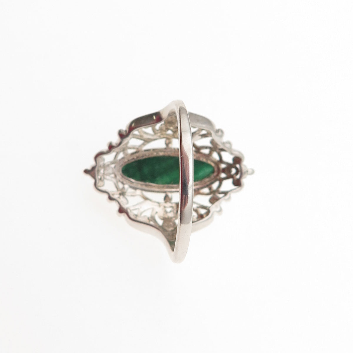 Chuck Clemency 925 Sterling Silver Real Zoisite Heart Ornate Ring Size 8.25