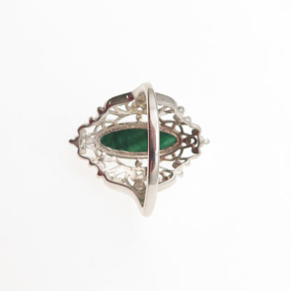 Chuck Clemency 925 Sterling Silver Real Zoisite Heart Ornate Ring Size 8.25