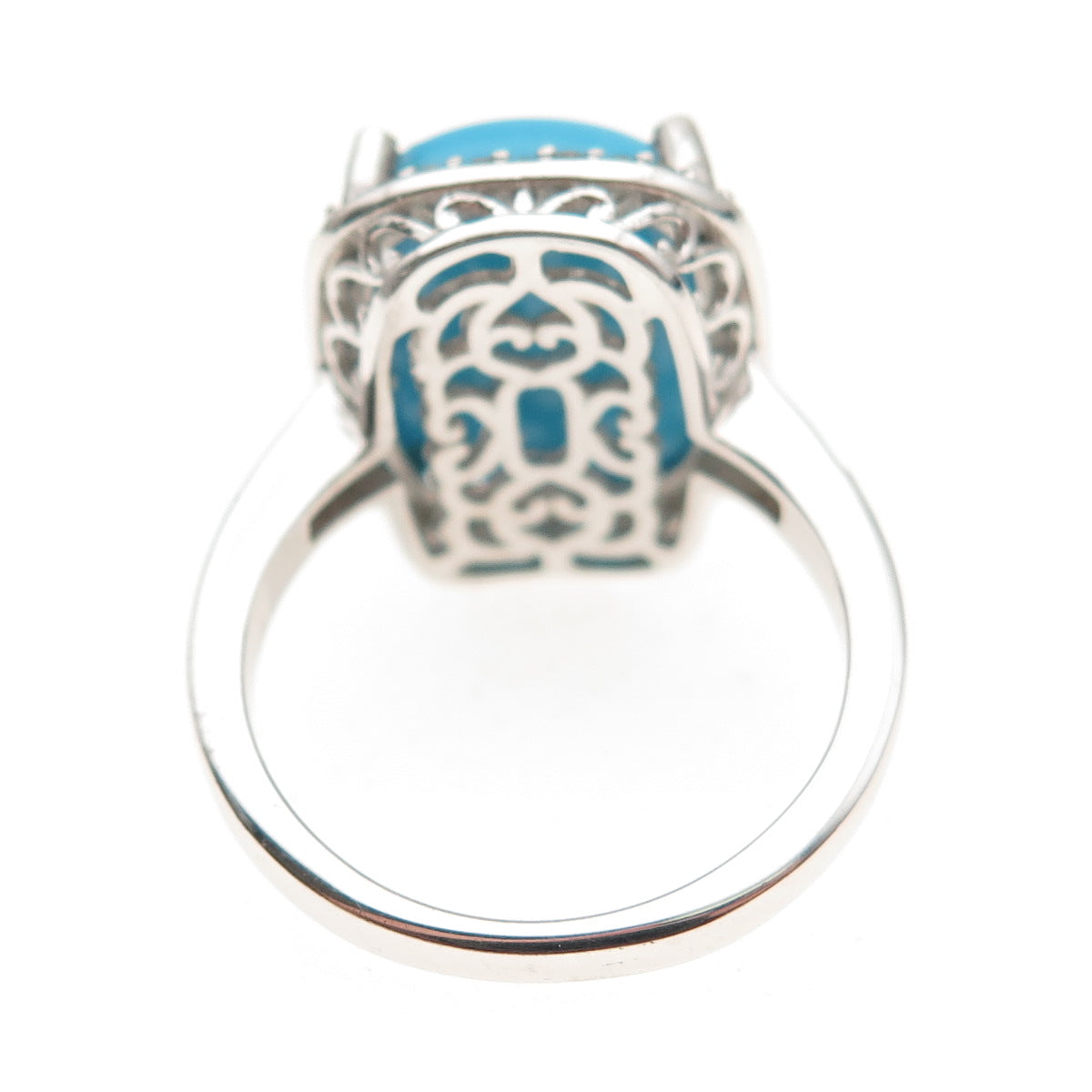 Chuck Clemency 925 Sterling Silver Real Diamond & Turquoise Ring Size 8