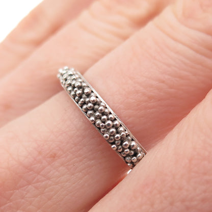 925 Sterling Silver Vintage Granulated Oxidized Band Ring Size 7