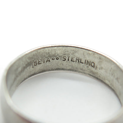 SETA 925 Sterling Silver Vintage Classic Wedding Band Ring Size 5.75