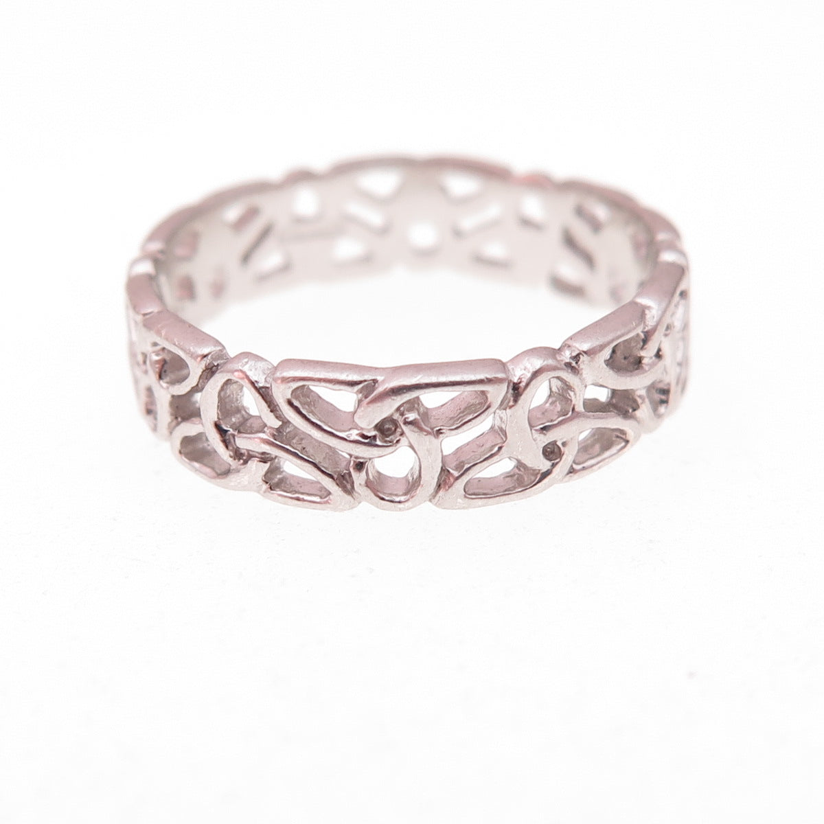 Solvar 925 Sterling Silver Vintage Ireland Celtic Trinity Knot Ring Size 7.25