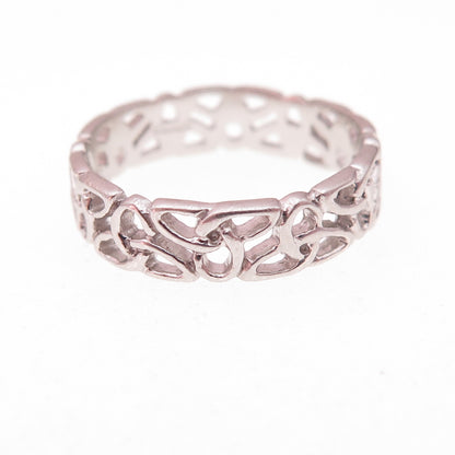 Solvar 925 Sterling Silver Vintage Ireland Celtic Trinity Knot Ring Size 7.25