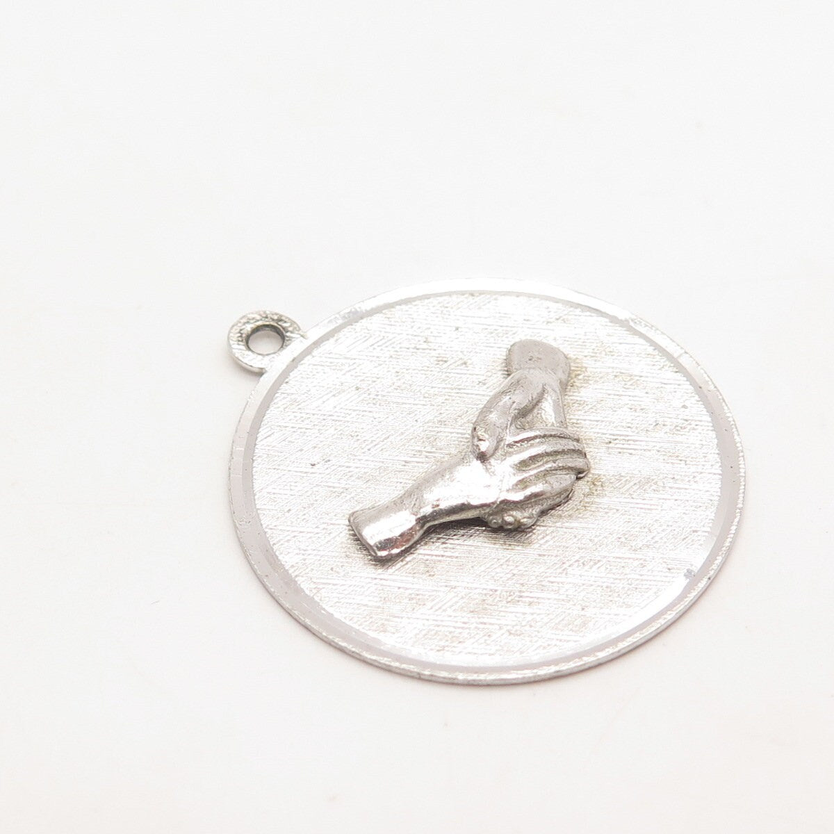 925 Sterling Silver Vintage M&M Charlene Thank You Doris 1873 Handshake Pendant