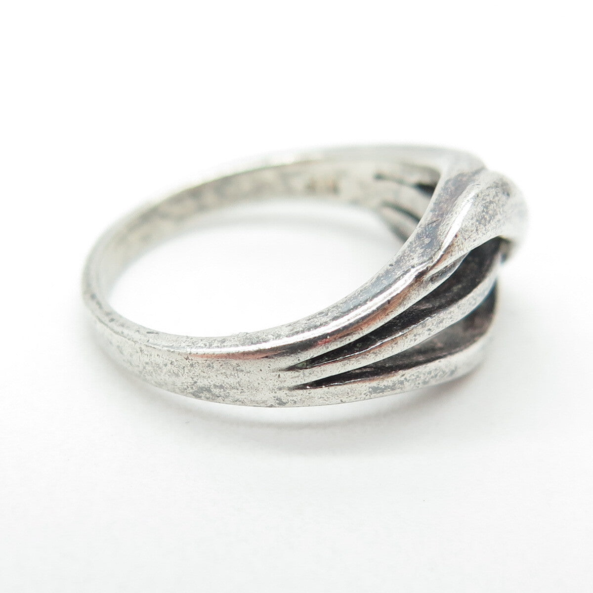 CHAPAL ZENRAY 925 Sterling Silver Vintage Crisscross Oxidized Ring Size 6