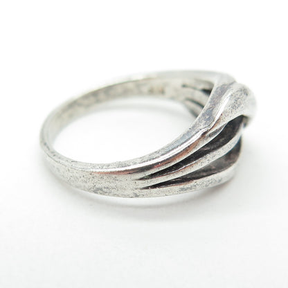 CHAPAL ZENRAY 925 Sterling Silver Vintage Crisscross Oxidized Ring Size 6