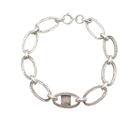 925 Sterling Silver Antique Art Deco Delta Epsilon Phi Sorority Bracelet 7.25"