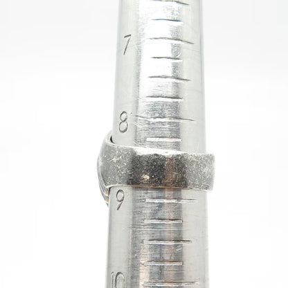 925 Sterling Silver Vintage Modernist Oxidized Twisted Ribbed Dome Ring Size 9