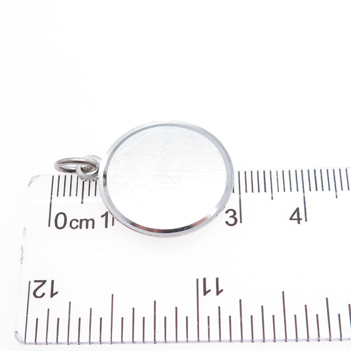 LAMODE 925 Sterling Silver Vintage Round Tag Charm Pendant