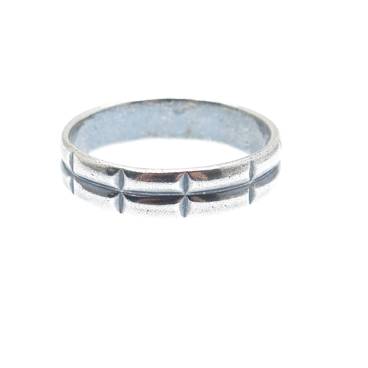 925 Sterling Silver Vintage 2-Row Bar Oxidized Band Ring Size 10.5
