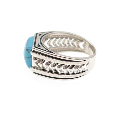 CHIMODA 925 Sterling Silver Real Turquoise Arrow Ring Size 7