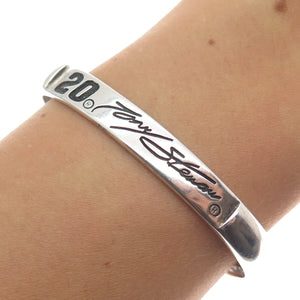 WALDECK JOHNSON 925 Sterling Vintage NASCAR No 20 Tony Stewart Cuff Bracelet 6"