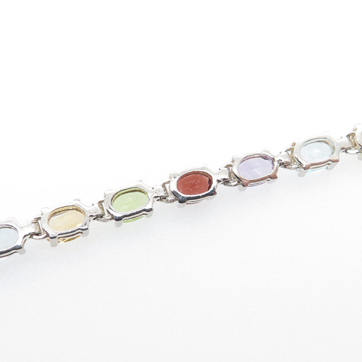 CNA PRANDA Sterling Vintage Topaz Peridot Citrine Amethyst Garnet Bracelet 6.75"