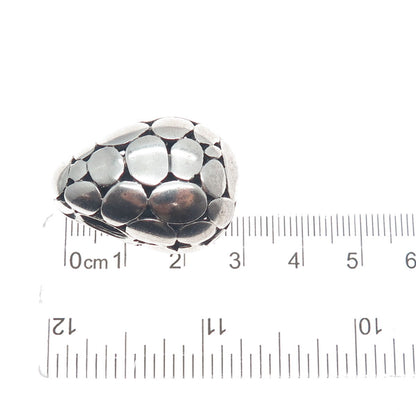 925 Sterling Silver Vintage Modernist Kali Oxidized Slide Pendant