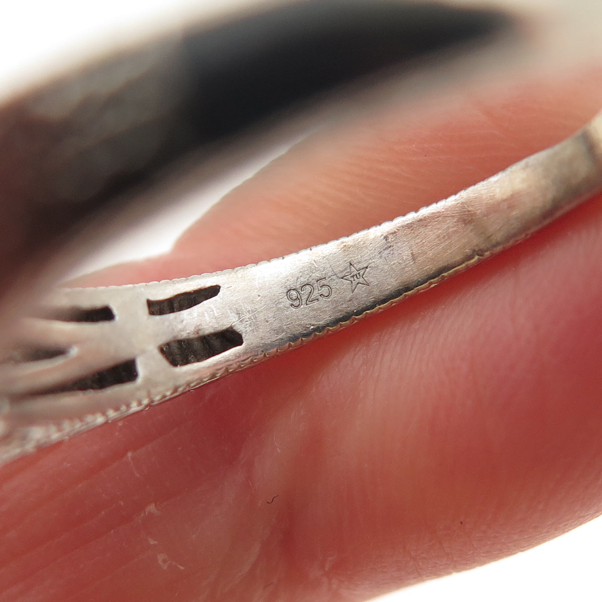 925 Sterling Silver Real Princess & Round-Cut Diamond Engagement Ring Size 9.25