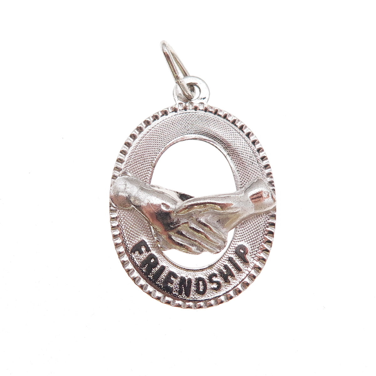 Mark Mercy 925 Sterling Silver Vintage Friendship Charm Pendant